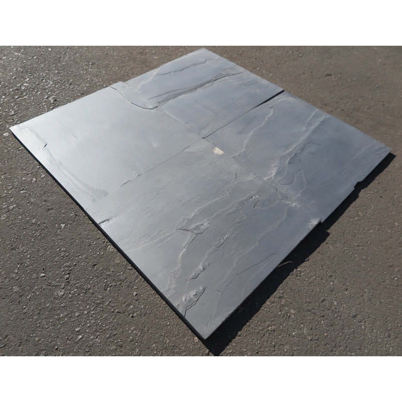 Stone & Tile Shoppe, Inc. Black Slate Natural Cleft Face, Gauged Back